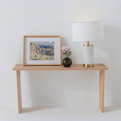 White Marble LED Table Lamp with USB Port and Brass Accents
