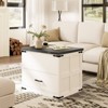 WOWLIVE Farmhourse Wood Square Coffee Table, Lift Top Coffee Table with 4-in-1 Storage, CT008 - 2 of 4