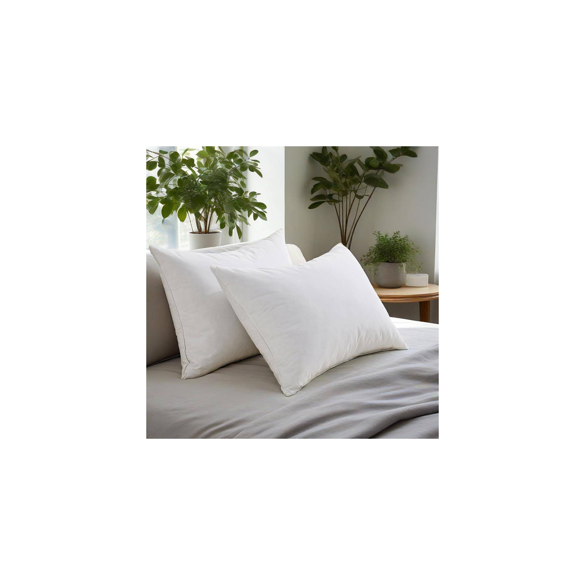 Peace Nest White Goose Down Feather Pillows with 100% Cotton Cover Set of 2, White Classic, Queen