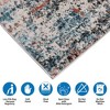 Kumasinova Abstract Wave Area Rug – Blue Pattern, Medium Pile Rugs for Living Room, Easy-Clean Cut & Loop Design Living Room Rug - 2 of 4