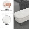 Storage Ottoman Bench with Metal Legs Safety Hinge Storage Chest Foot Rest Stool with Storage for Living Room Hallway Ivory White - 3 of 4