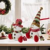 13" H Christmas Snowman Family with Red Knitted Scarf and Hat Christmas Decor, Christmas Family Snowman Figurines Ornaments Tabletop Decorations - 2 of 4