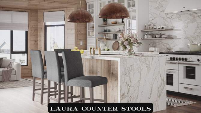 Laura Wooden Counter Height Barstool - CorLiving, 2 of 9, play video