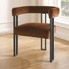 Set Of Two Accent Chairs,Barrel Armchair,Minimalist Velvet Fabric With Black Leg Accent Chair,Curved Back Living Room Chairs-Cuddlewood - 3 of 4
