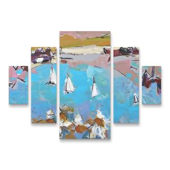 Trademark Fine Art Per Anders Daisies and Sails 5 Piece Panel Set Art
