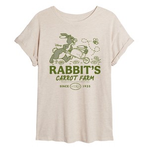 Women's - Disney - Rabbit Carrot Farm Oversized Graphic T-Shirt - 1 of 4
