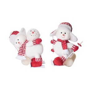 Transpac Christmas Plush Silly Snowman Set of 2 Christmas Home Decorations - 1 of 1