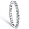 Pompeii3 7/8 ctw Diamond Eternity Ring Stackable French Prong Wedding Band 14k Gold White - 3 of 4