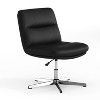 Merrick Lane Mid-Back Height-Adjustable Stationary Armless Swivel Office Chair - Padded Upholstered Wide Back and Seat, Strong Frame - 4 of 4