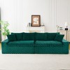 120" Turtle Velvet Sofa with Ergonomic Backrests, High-Density Sponge Cushions, and 400lbs Weight Capacity - 2 of 4