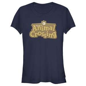 Juniors Womens Nintendo Animal Crossing Title Logo T-Shirt - 1 of 3