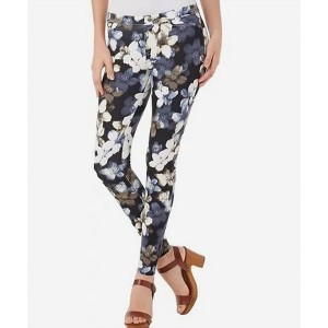 Women's Floral Print Pull On Skinny Jeans - HUE - 1 of 2
