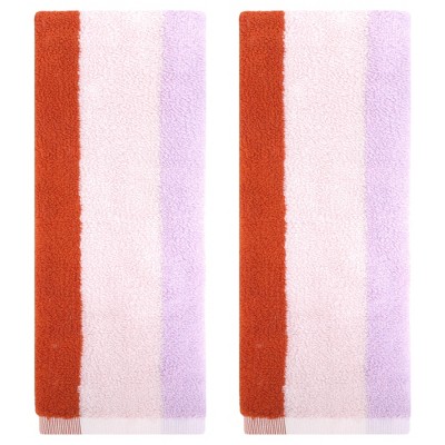 REGALWOVEN Cotton Soft Absorbent Stripe Pattern Bathroom Hand Towel 14" x 30"