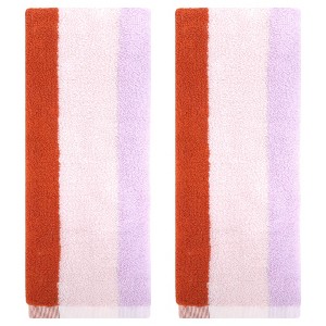 REGALWOVEN Cotton Soft Absorbent Stripe Pattern Bathroom Hand Towel 14" x 30" - 1 of 4