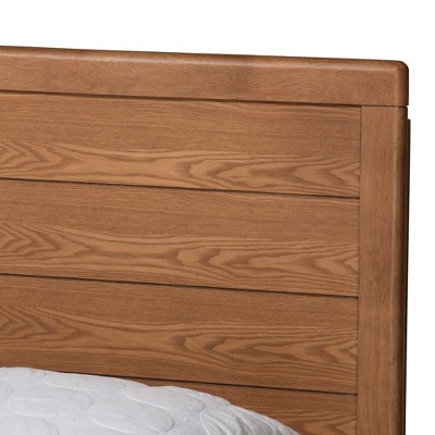 Daina Walnut Wood Full Size Platform Bed with Headboard