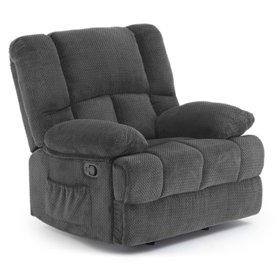 Grungis Recliner Sofa Chair with Side Pocket and Long Foot Rest,Adjustable Sofa with Soft Cushion Seat,Recliner Single Couch for Living Room