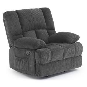 Grungis Recliner Sofa Chair with Side Pocket and Long Foot Rest,Adjustable Sofa with Soft Cushion Seat,Recliner Single Couch for Living Room - 1 of 4