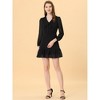 Allegra K Women’s Ruffle Hem Bow Tie V Neck Long Sleeve Swiss Dots Mini Dress - 2 of 4