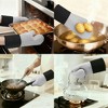 REGALWOVEN Soft Silicone and Cotton Oven Mitts Heat-Resistant Cooking Gloves Gripping for Baking, Kitchen Mitts Set of 2 - 2 of 4