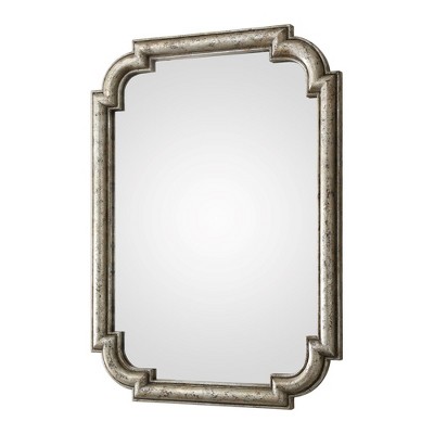 Calanna 45" Distressed Silver Leaf Wood Mirror