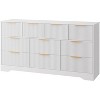 Fluted Dresser for Bedroom with 10 Drawers, 59" Wide Modern Chest of Drawers with Wood , Dresser TV Stand Wooden Closet Clothes Storage Organizer - 3 of 4