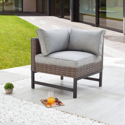 Left Arm Patio Chair - Gray - Patio Festival