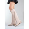 Rios - Beige Suede Leather Fringe Knee High Boot (Women) beige 7 Forever & Always Shoes - 2 of 4