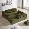 NicBex Couches for Living Room 108" Upholstered Modular L Shape Sectional Sofa Couch Chenille Set Free Combination With 6 Pillows for Bedroom, Green - 3 of 4