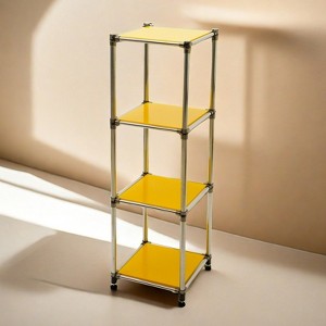 FONTOI 4-Tier Storage Shelving Unit for Indoor/Outdoor, Modular Rack, Yellow, 13.78"*14.96"*49.21" - 1 of 4