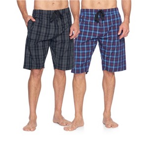 Ashford & Brooks Mens Woven 2 Pack Sleep Shorts Jam - 1 of 4