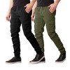 Galaxy By Harvic Men's Slim Fit Cotton Stretch Twill Cargo Joggers-2 Pack - 3 of 4