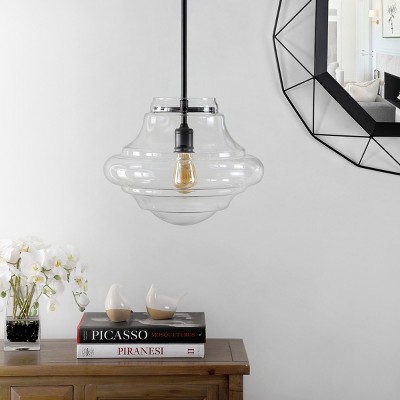 Oslen 15 Inch Glass and Bronze Pendant Light