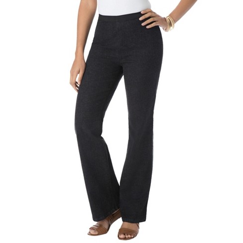 Jessica London Women's Plus Size Bootcut Stretch Jeans Elastic Waist - 24,  Black