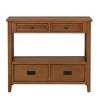 Hostack 36'' Farmhouse Wood Console Table with 4 Drawers and 1 Storage Shelf for Entryway and Living Room , Brown - 2 of 4