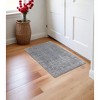 Gray and Silver Abstract Hand Woven Worn Faded Area Rug - 2 of 4