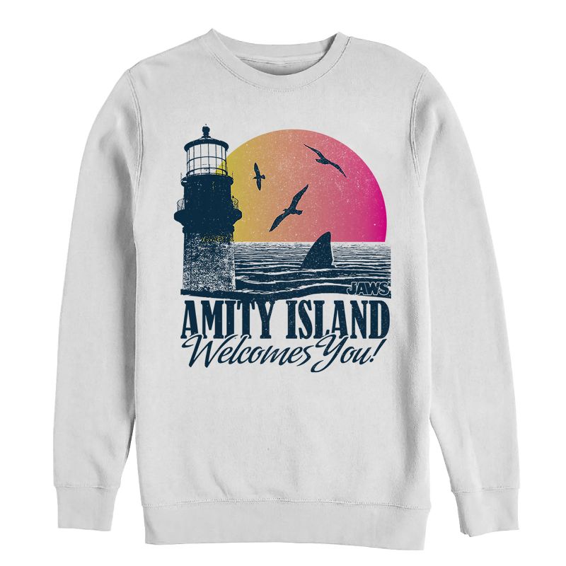 Men's Jaws Amity Island Tourist Welcome Sweatshirt, 1 of 4