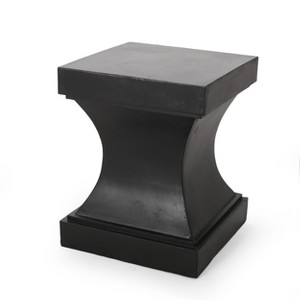 VYNXARIA Contemporary Pedestal Side Table - Minimalist Design for Modern Indoor & Outdoor Spaces,Black - 1 of 4