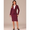 INSPIRE CHIC Women's Office Long Sleeve Blazer and Pencil Skirt Suit 2 Pieces set - 3 of 4