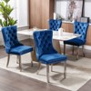 NicBex Velvet Dining Chairs Set of 2,Armless Kitchen Chairs with Tufted Backrest and Chrome Stainless Steel Plating Legs for Dining Room,Kitchen - 4 of 4