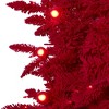 Nearly Natural 7-ft Red Flocked Fraser Fir Artificial Christmas Tree with 500 Red Lights, 40 Globe Bulbs and 1039 Bendable Branches - 3 of 4