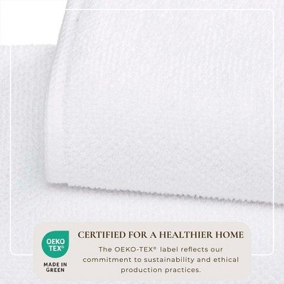 Optic White Cotton Textured Bath Towels - Pack of 4