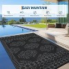 Outdoor Rug Large Geometric Plastic Straw Rug, Waterproof Reversible Woven Carpet, UV-Resistant Outside Rug for Balcony RV Backyard - 2 of 4