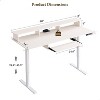 SinCiDo Height Adjustable Electric Standing Desk with Charging Station, 60" Sit Stand Up Computer Home Office Desk with LED Lights, Antique White - 3 of 4