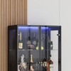 Famapy Modern Kitchen & Dining Wine Rack with Glass Doors,Wine Cabinet with 7 - Color LED Lighting,Freestanding Storage for Liquor and Glassware - 3 of 4