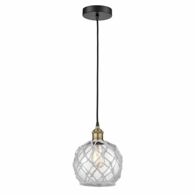 Farmhouse Rope - 1 Light Cord Hung Mini Pendant In Industrial Style-10.75 Inches Tall and 8 Inches Wide