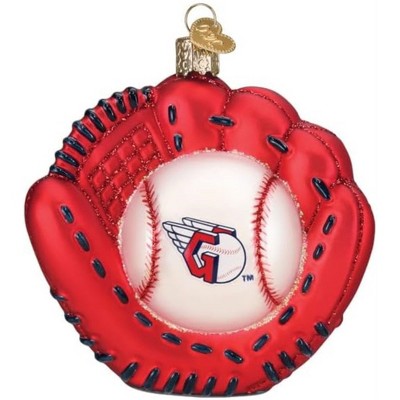Old World Christmas Blown Glass Ornament for Christmas Tree, Cleveland Guardians Baseball Mitt (with OWC Gift Box)