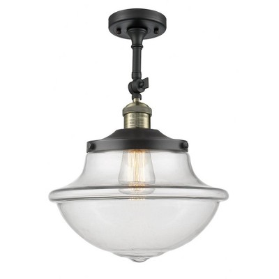 Oxford - 1 Light Adjustable Semi-Flush Mount In Traditional Style-15.5 Inches Tall and 11.75 Inches Wide