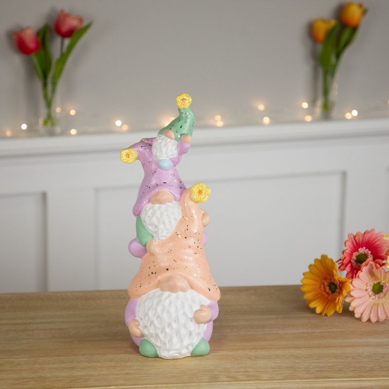 Northlight Gnome Tower Spring Figurine - 12" - Lilac and Orange, 2 of 6
