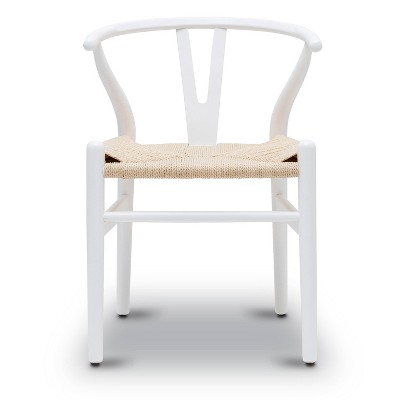 White Slat Back Wooden Arm Chair Set