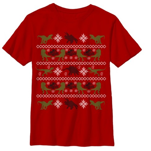 Boy's Jurassic World Ugly Christmas Velociraptor T-Shirt - image 1 of 3